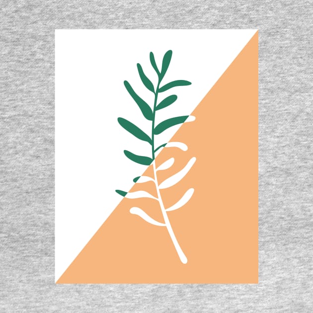 Modern minimal style olive tree branch illustration by sziszigraphics